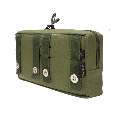 Bolso Modular  Horizontal 2 Zip Laser Cut - Verde