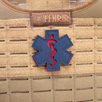 Patch Simbolo Medicina Bastão de Asclépio - Azul